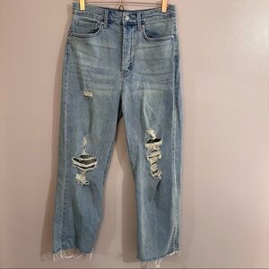 Wild Fable high rise straight leg jeans. Size 8/29.Distressed, button up closure